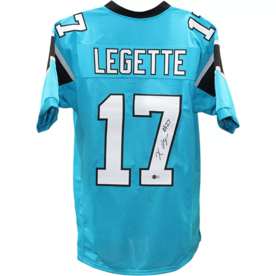 Xavier Legette Autographed/Signed Pro Style Blue XL Jersey Beckett