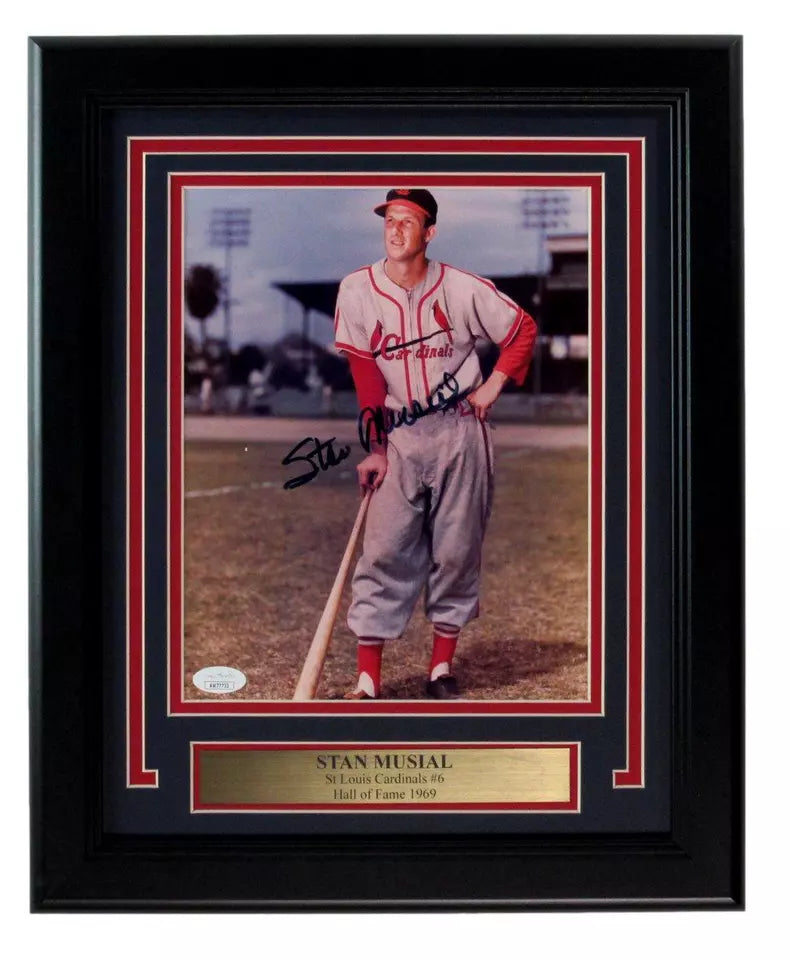 Stan Musial HOF Signed/Auto 8x10 Photo St. Louis Cardinals Framed JSA