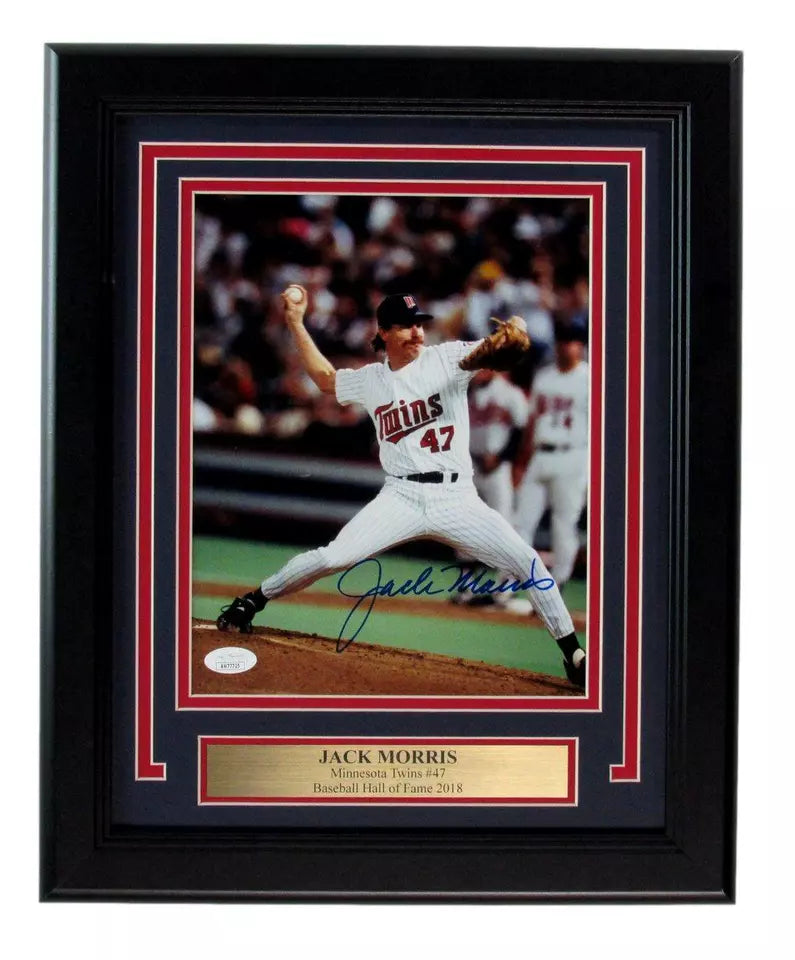 Jack Morris HOF Signed/Autographed 8x10 Photo Minnesota Twins Framed JSA