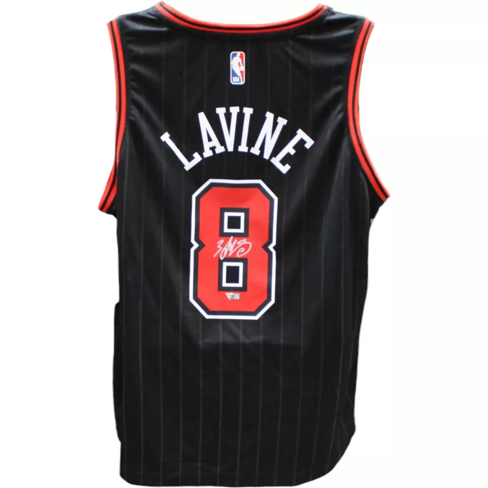 Zach Lavine Autographed/Signed Chicago Bulls Black Jersey FAN