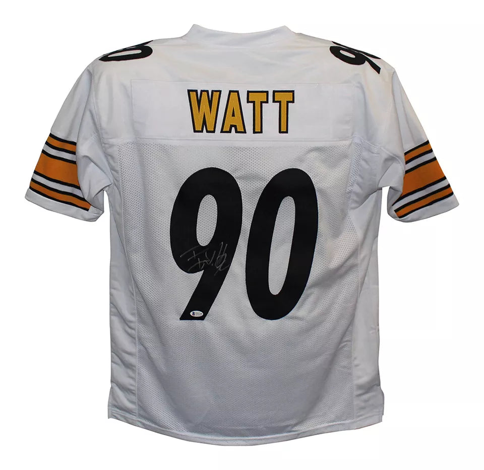 TJ Watt Autographed/Signed Pro Style XL White Jersey Beckett