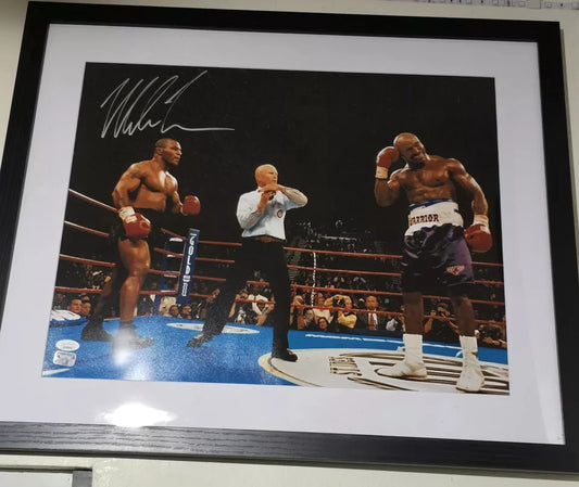 Autographed Mike Tyson The Bite Fight With Evander Holyfield Framed 16x20